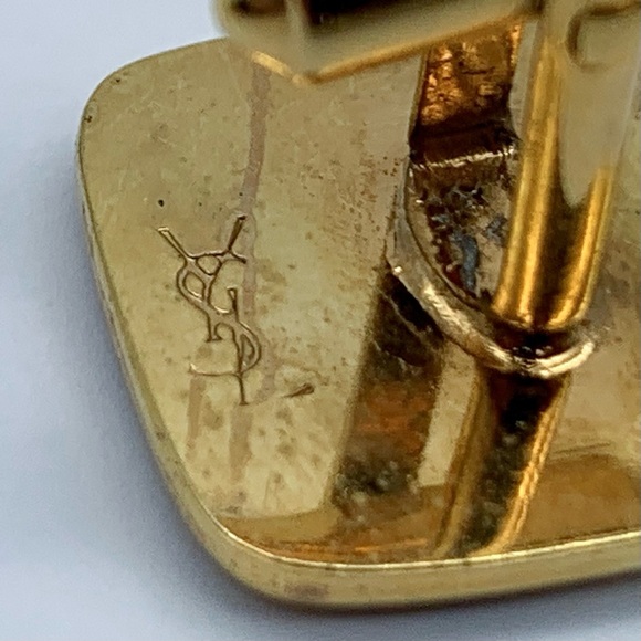 Yves Saint Laurent Red and Gold Cufflinks - Picture 6 of 6
